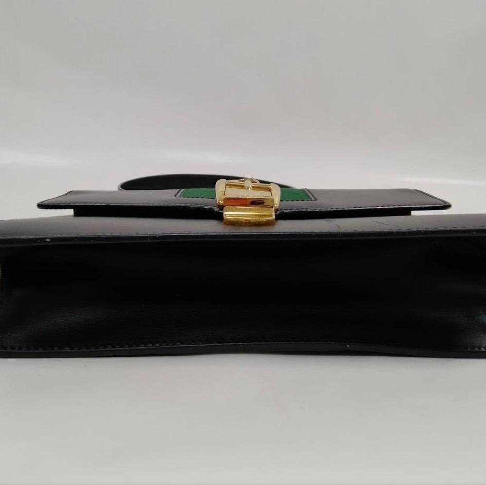 Authentic Gucci Shoulder Bag Sherry Line Black Leather - Picture 5 of 14